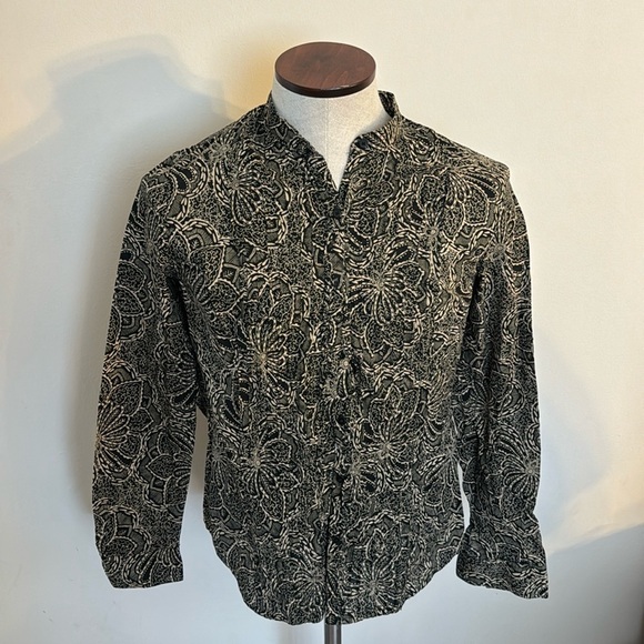 Jones NewYork Signature Brown Print Button Down Shirt - Medium - Picture 1 of 8